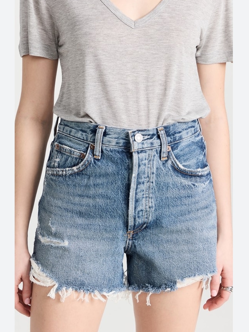 NWT AGOLDE Distressed Dee Denim Shorts 23